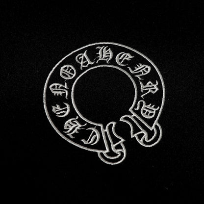 Chrome Hearts Layered Cross Varsity Jacket - Black White Street Style Outerwear