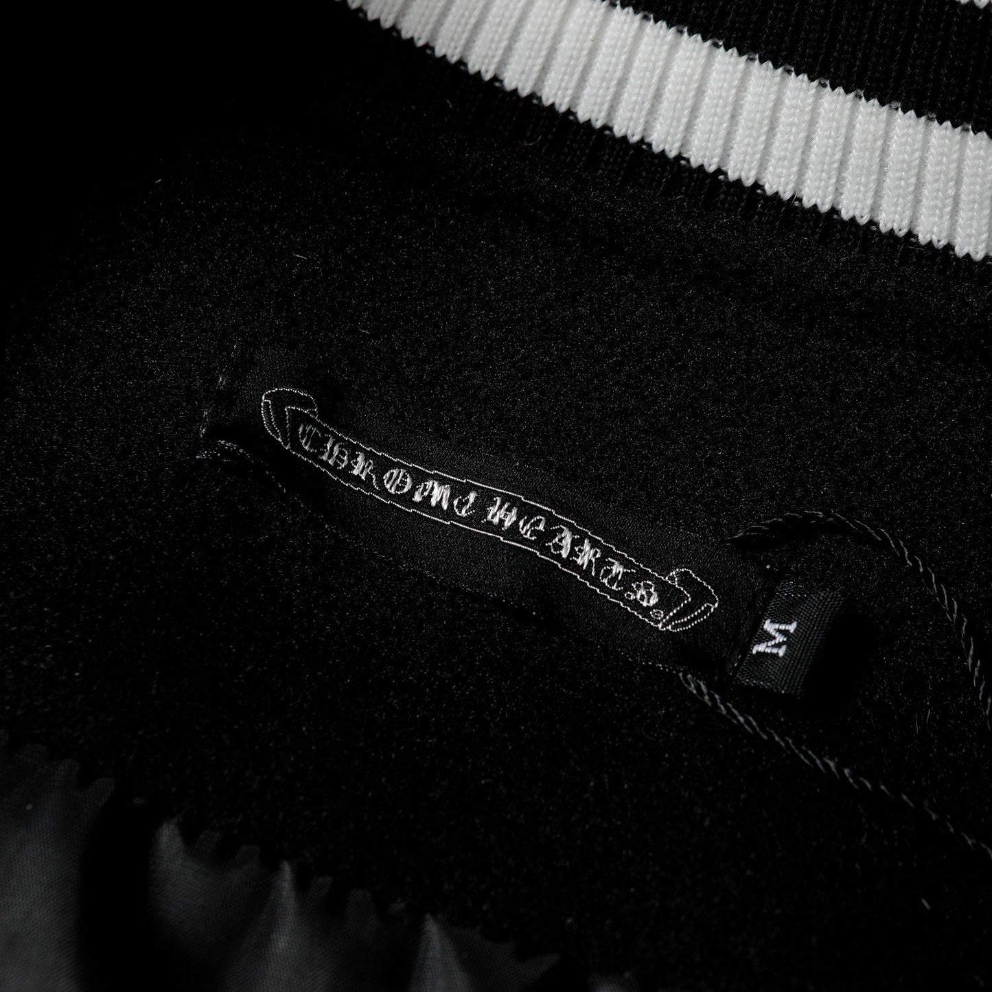 Chrome Hearts Layered Cross Varsity Jacket - Black White Street Style Outerwear