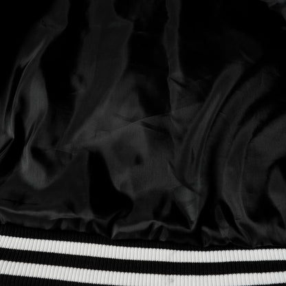 Chrome Hearts Layered Cross Varsity Jacket - Black White Street Style Outerwear