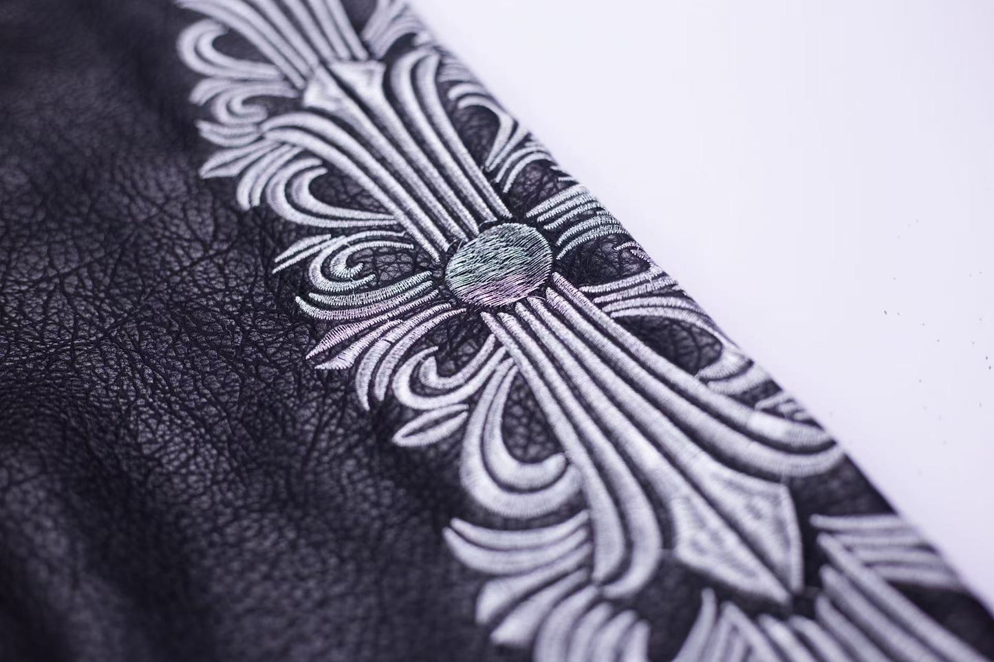 Chrome Hearts Embroidered Sleeve Varsity Jacket - Black Streetwear Coat