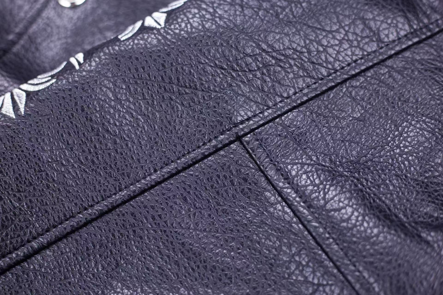 Chrome Hearts Fleur-de-lis Patch Varsity Jacket - Grey Tie-dye Outerwear