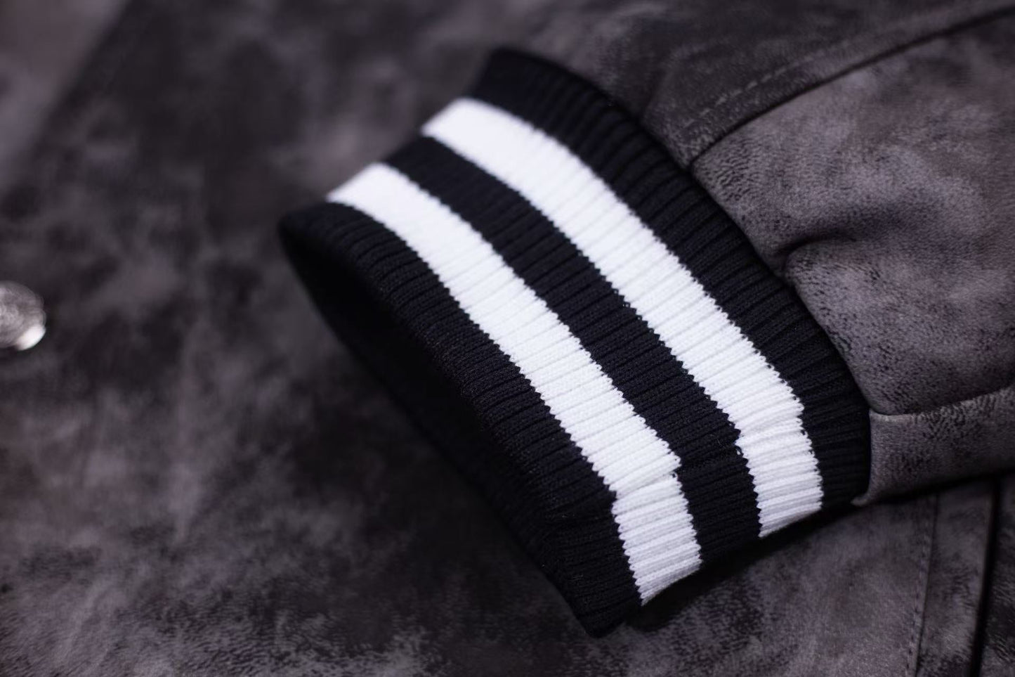 Chrome Hearts Fleur-de-lis Patch Varsity Jacket - Grey Tie-dye Outerwear