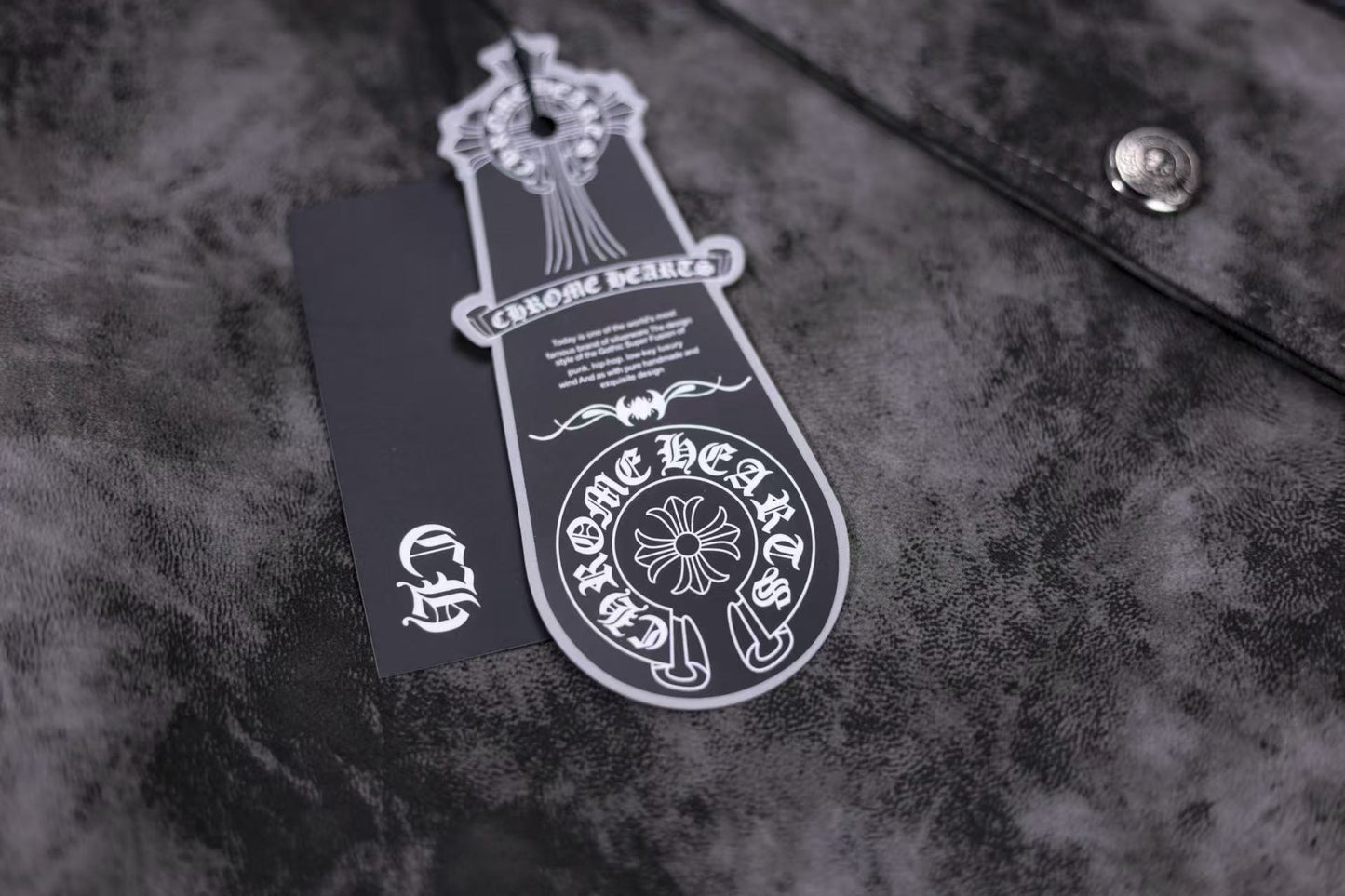 Chrome Hearts Fleur-de-lis Patch Varsity Jacket - Grey Tie-dye Outerwear