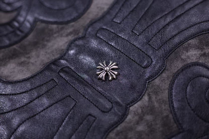 Chrome Hearts Fleur-de-lis Patch Varsity Jacket - Grey Tie-dye Outerwear