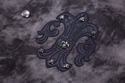 Chrome Hearts Fleur-de-lis Patch Varsity Jacket - Grey Tie-dye Outerwear