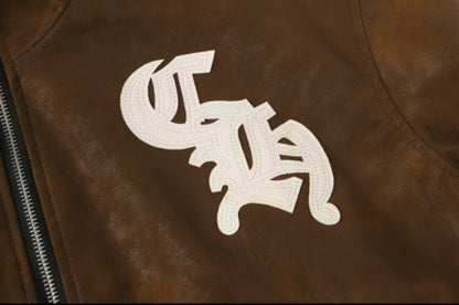 Chrome Hearts Cross Patch Suede Jacket - Brown Gothic Streetwear Outerwear