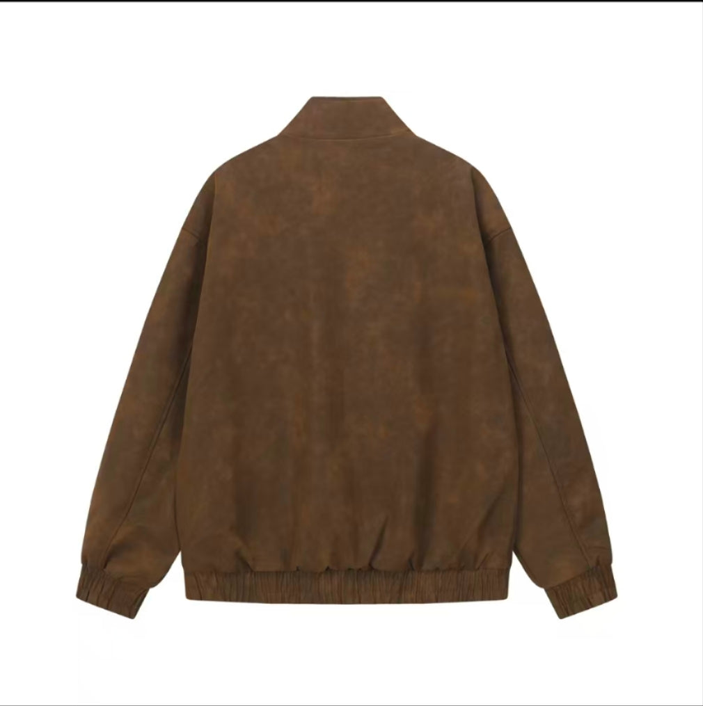 Chrome Hearts Cross Patch Suede Jacket - Brown Gothic Streetwear Outerwear