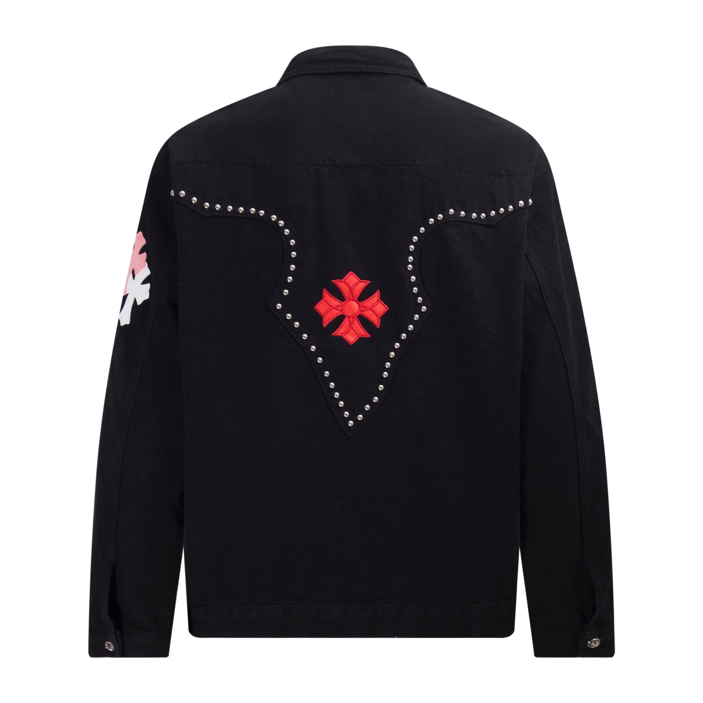 Chrome Hearts Multi Cross Studded Denim Jacket - Black Gothic Streetwear Coat