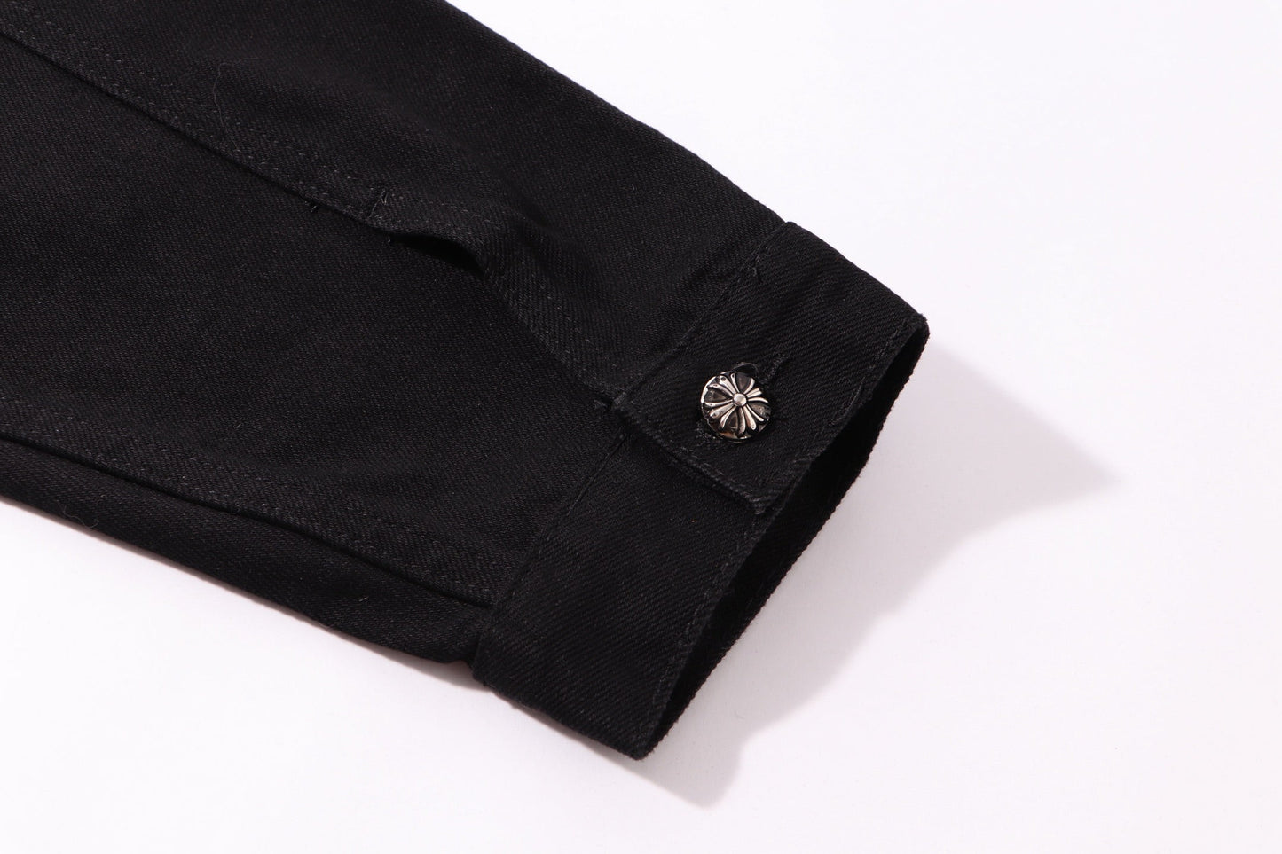 Chrome Hearts Multi Cross Studded Denim Jacket - Black Gothic Streetwear Coat