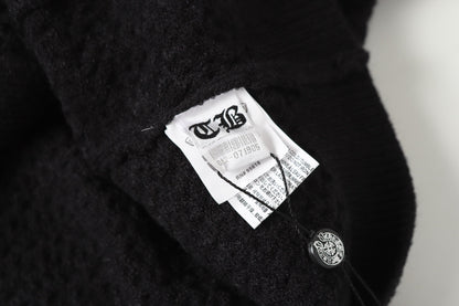 Chrome Hearts Embroidered Knit Cardigan - Black Grey Streetwear Jacket