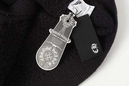 Chrome Hearts Embroidered Knit Cardigan - Black Grey Streetwear Jacket