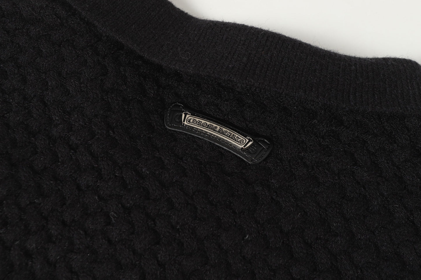 Chrome Hearts Embroidered Knit Cardigan - Black Grey Streetwear Jacket