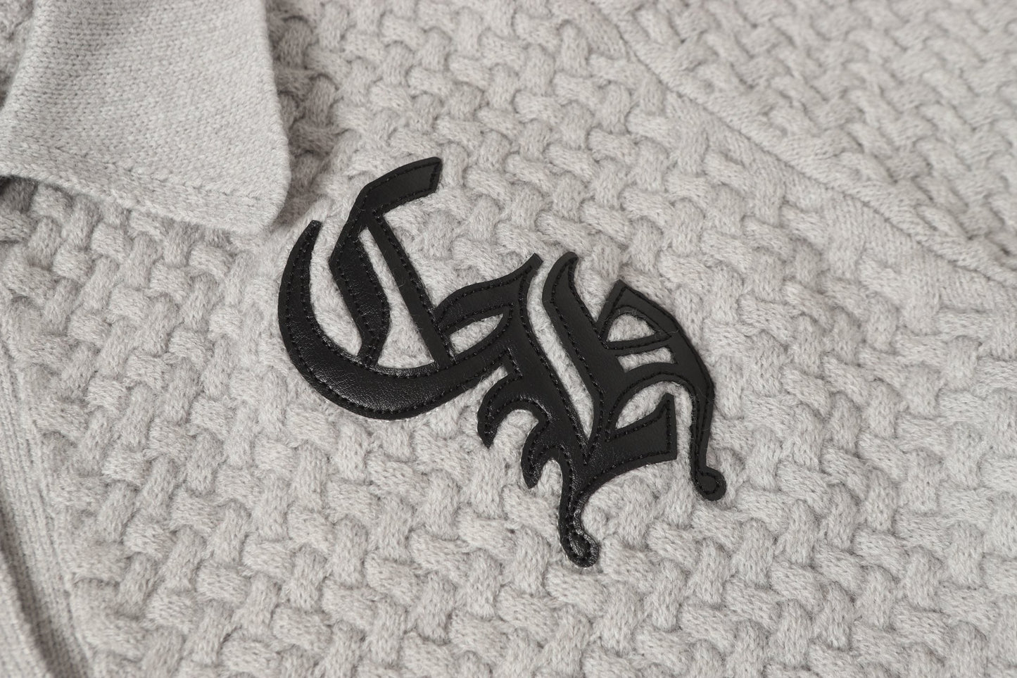 Chrome Hearts Embroidered Knit Cardigan - Black Grey Streetwear Jacket