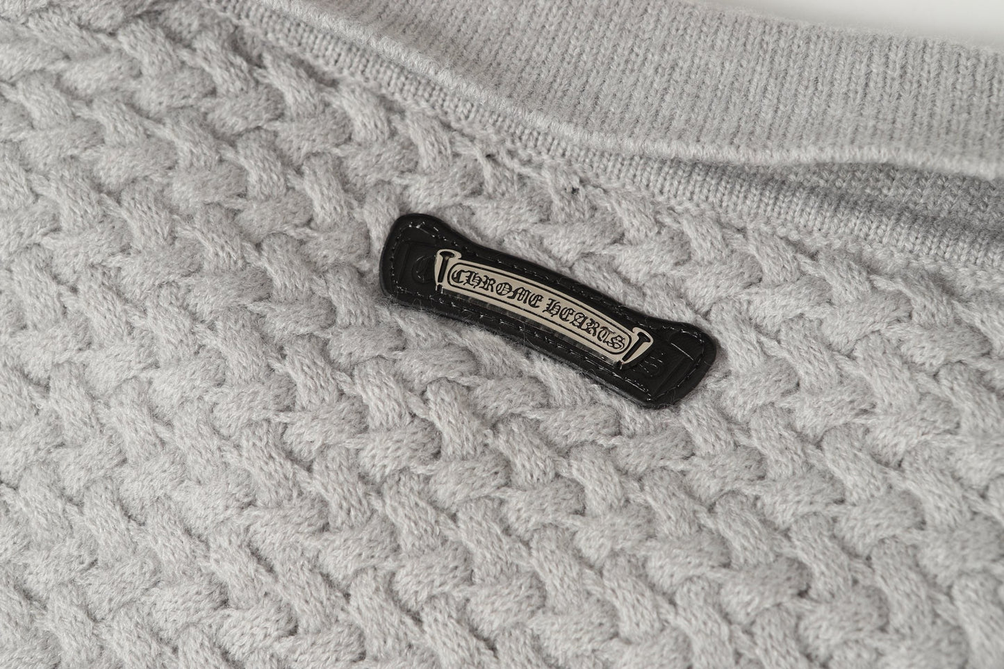 Chrome Hearts Embroidered Knit Cardigan - Black Grey Streetwear Jacket