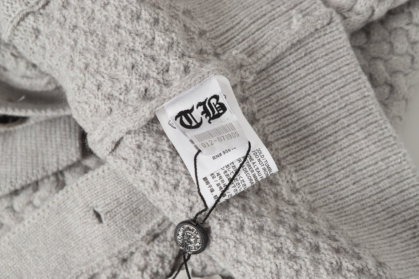 Chrome Hearts Embroidered Knit Cardigan - Black Grey Streetwear Jacket