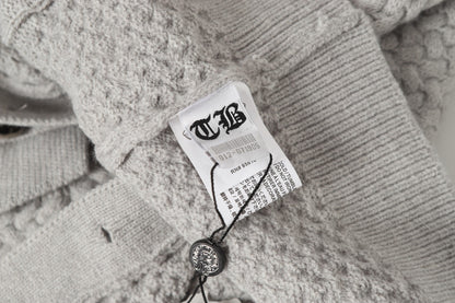 Chrome Hearts Embroidered Knit Cardigan - Black Grey Streetwear Jacket