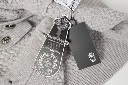 Chrome Hearts Embroidered Knit Cardigan - Black Grey Streetwear Jacket