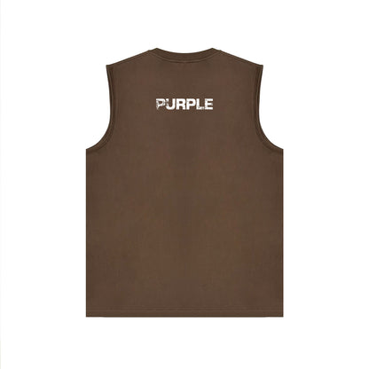 PURPLE-Purple Sleeveless T-Shirt  BPUR099#