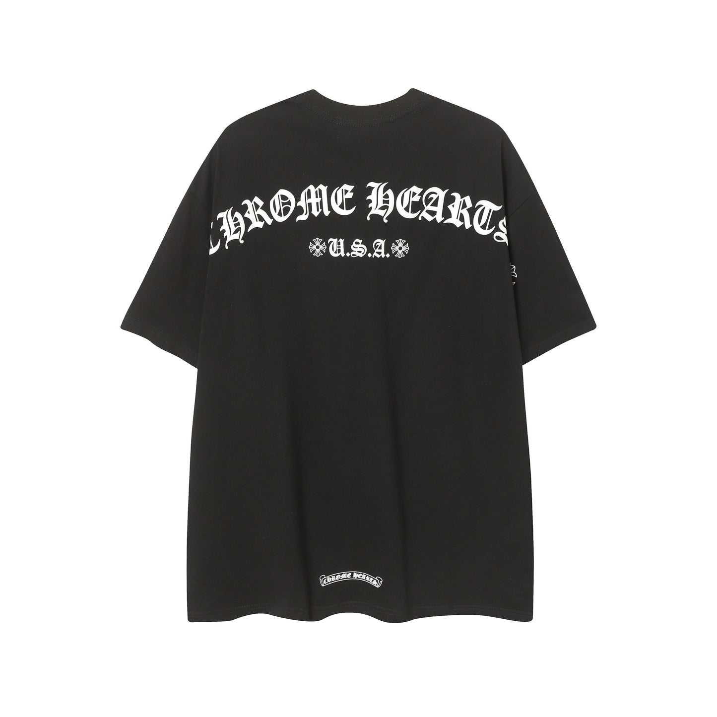 Chrome Hearts Cross & Horseshoe Print Round Neck T-Shirt 2270