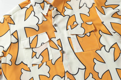 Chrome Hearts Cross short-sleeved casual shirt