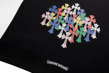 Chrome Hearts Multi-Color Cemetery Cross Short Sleeve T-shirt 6052