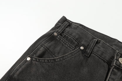 Chrome Hearts Vintage Cross Patchwork Washed Carpenter Denim Shorts 9903