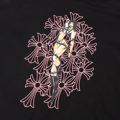Chrome Hearts Deadly Doll Pink Cross Scroll Zip Up Hoodie 9821