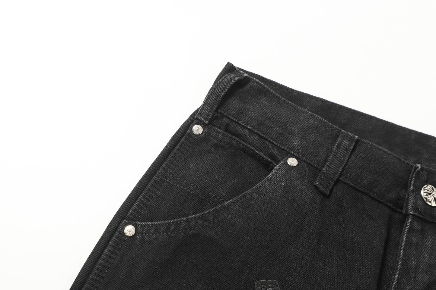 Chrome Hearts Vintage Cross Patchwork Washed Carpenter Denim Shorts 9902