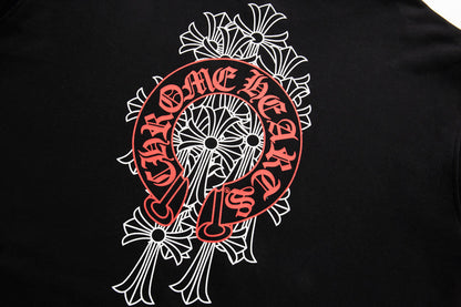 Chrome Hearts  Red Horseshoe Logo Zip Up Hoodie 5005
