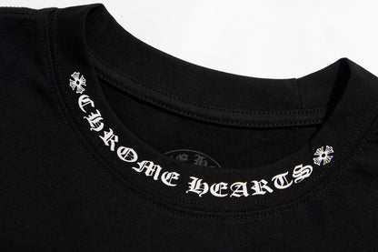 Chrome Hearts Letter Neck Floral Long Sleeve T-Shirt 9011