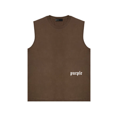 PURPLE-Purple Sleeveless T-Shirt  BPUR106#