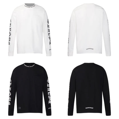 Chrome Hearts Letter Neck Floral Long Sleeve T-Shirt 9011