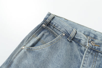 Chrome Hearts Vintage Cross Patchwork Washed Carpenter Denim Shorts 201