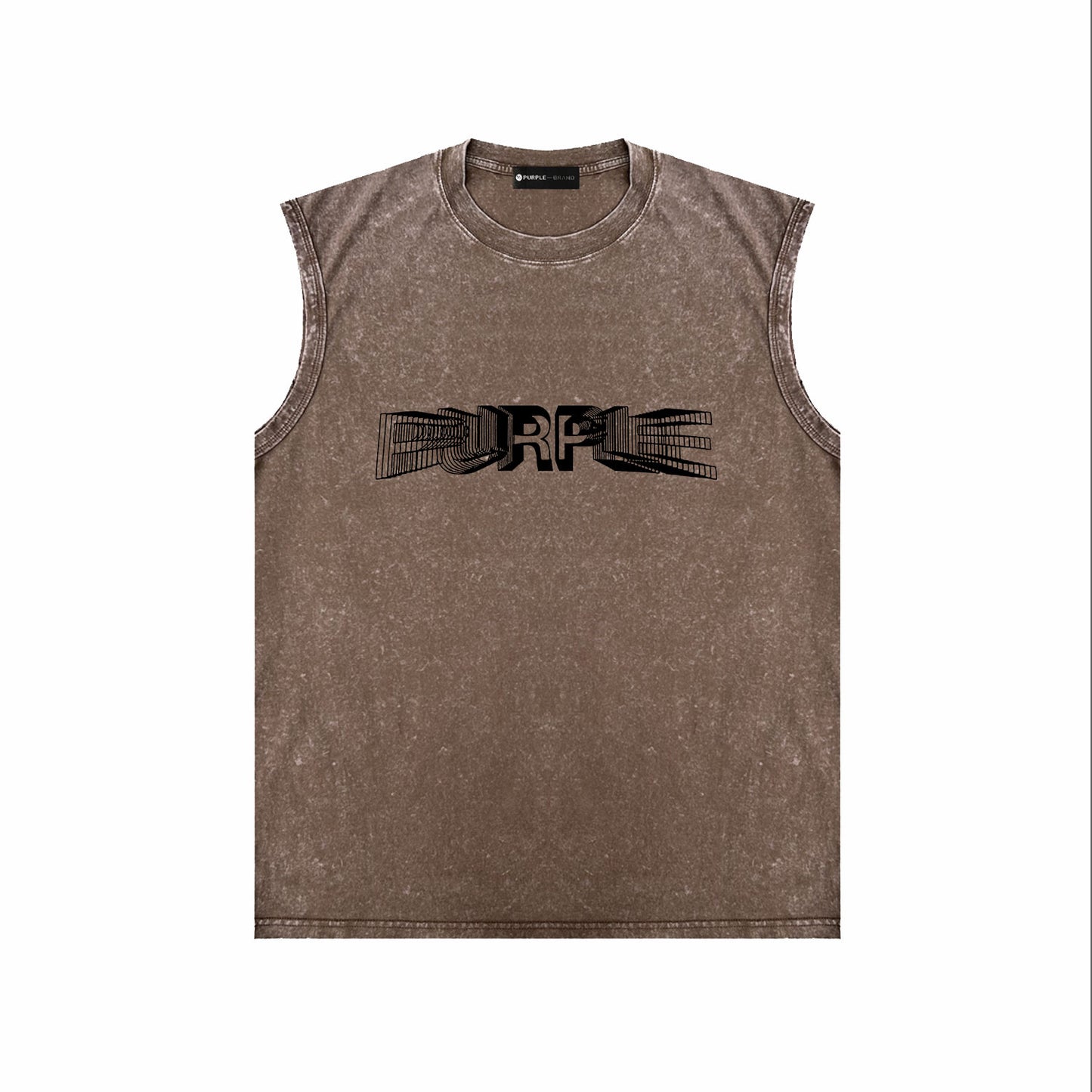 PURPLE-Purple Make OldSleeveless T-Shirt ZJBPUR101#