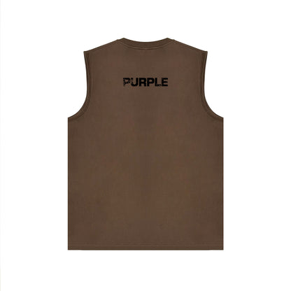 PURPLE-Purple Sleeveless T-Shirt  BPUR099#