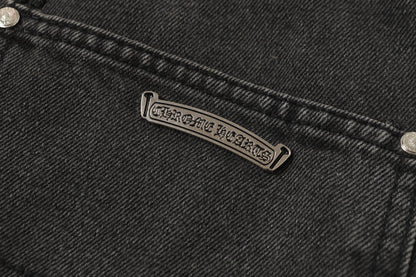 Chrome Hearts Vintage Cross Patchwork Washed Carpenter Denim Shorts 9903