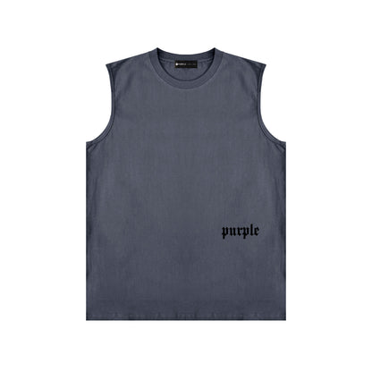 PURPLE-Purple Sleeveless T-Shirt  BPUR106#