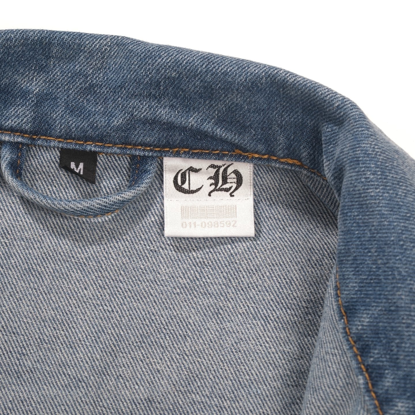 Chrome Hearts Patchwork Denim Jacket - Vintage Blue Gothic Street Jacket